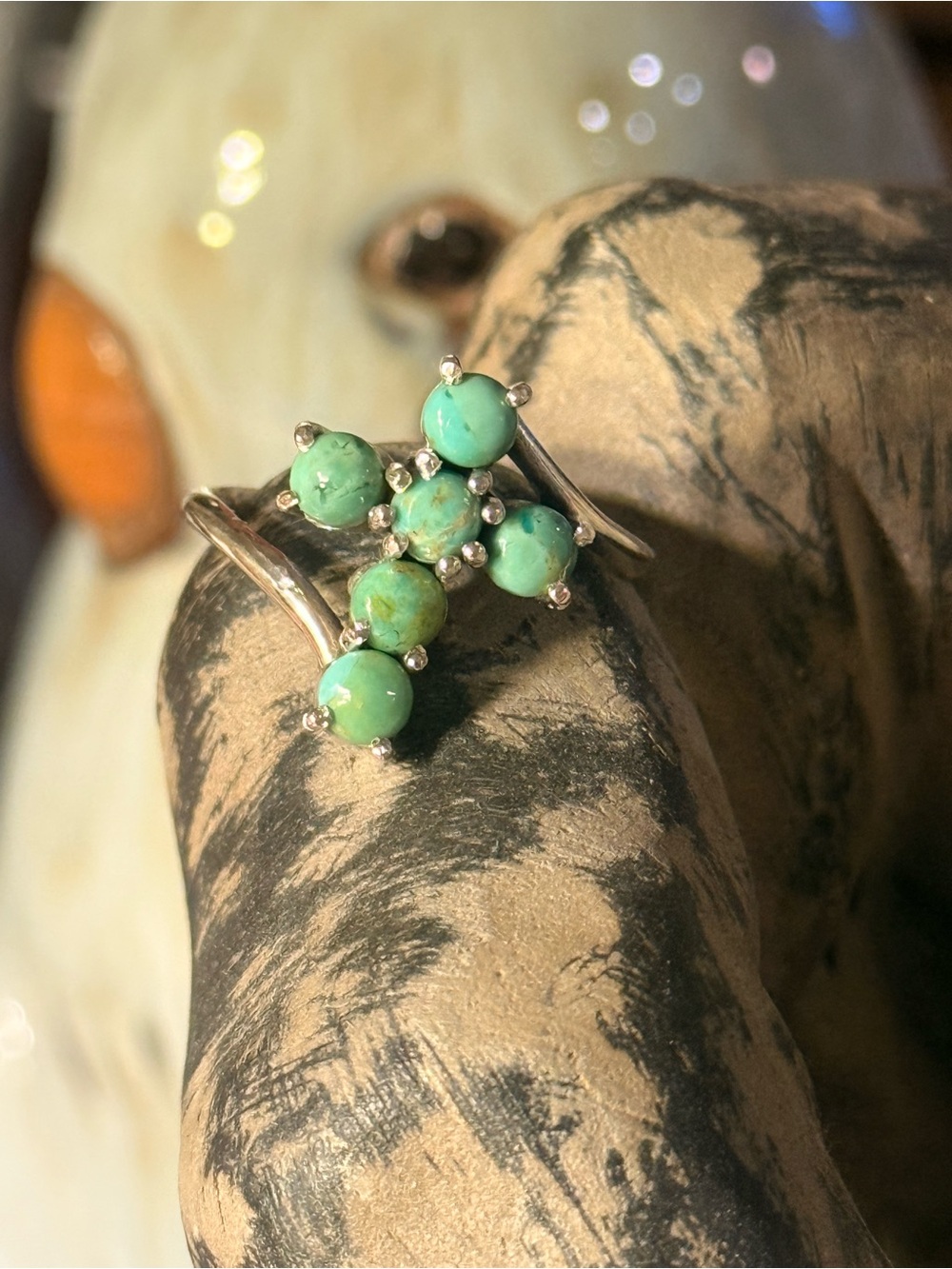 Kingman Turquoise Cross Ring
Size 9